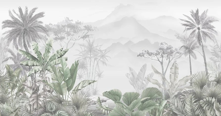 Papier peint tendance tropical vert, XXL, tendance