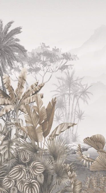 Papier peint tendance tropical sepia, XXL, tendance