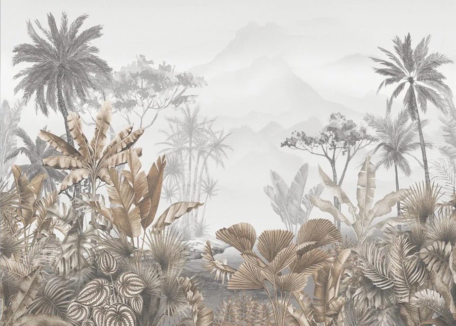 Papier peint tendance tropical sepia