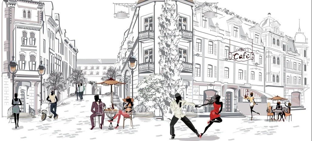Papier peint panoramique balade parisienne