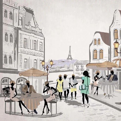 Papier peint français Paris café en terrasse, XXL, tendance