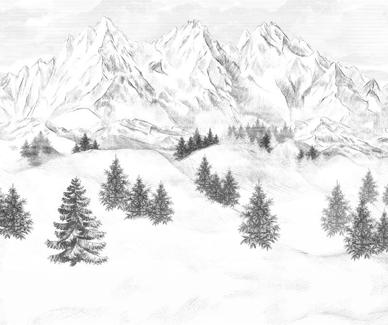 Papier peint montagne sommets de Chamonix