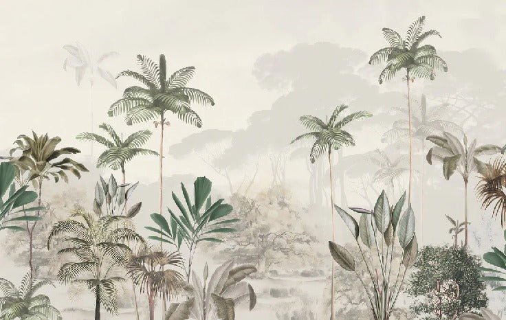 Papier peint panoramique jungle eden vert