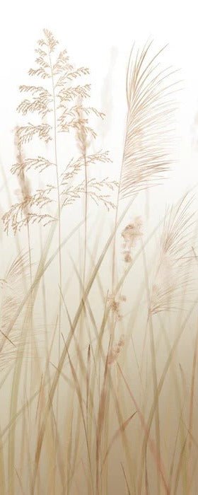 Papier peint toilette fleur des champs de blé beige
