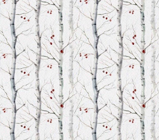 Papier peint peinture bouleau