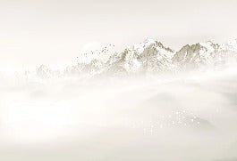Papier peint matin brumeux Mont Blanc
