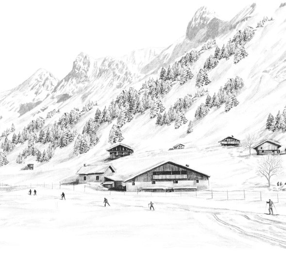 Papier peint Clusaz ski fond montagne Confins