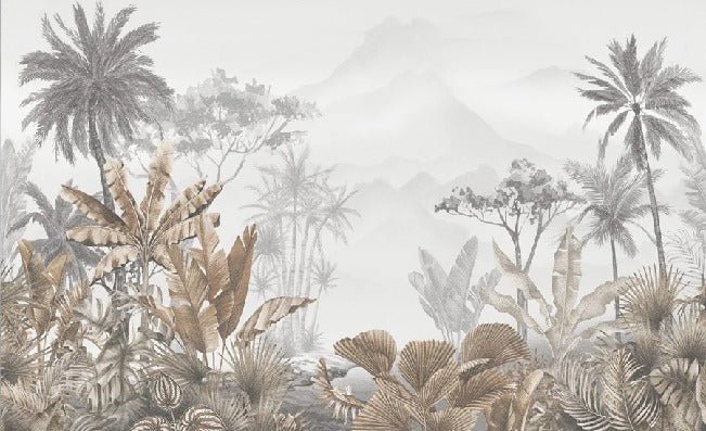 Papier peint tendance tropical sepia