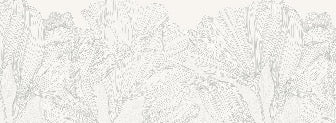 Papier peint panoramique gris et blanc valse des fleurs