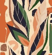 Papier peint mur végétal abstrait