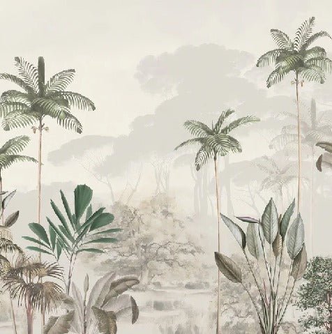 Papier peint panoramique jungle eden vert