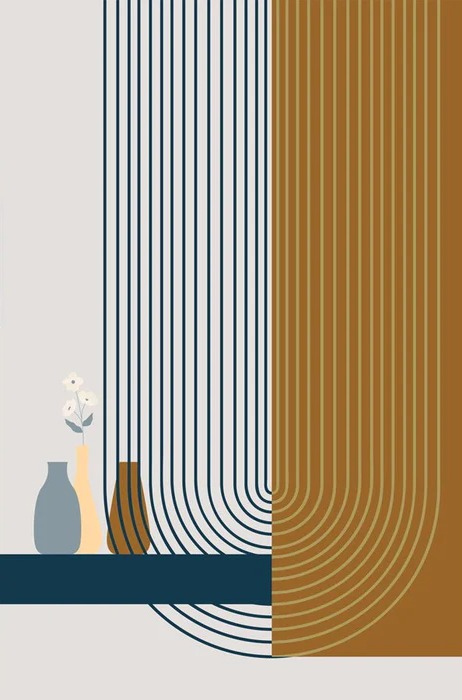 Papier peint arche bleu graphique