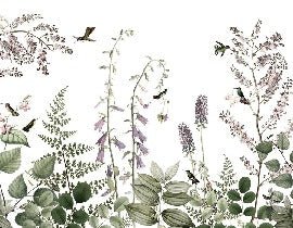 Papier peint fille douceur mauve