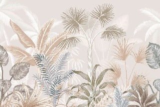 Papier peint panoramique jungle terracotta