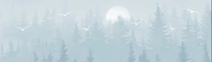 Papier peint chambre enfant forêt scandinave bleu moonlight