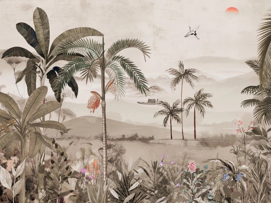 Papier peint l'art de la jungle peint