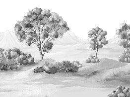 Papier peint paysage poétique noir et blanc