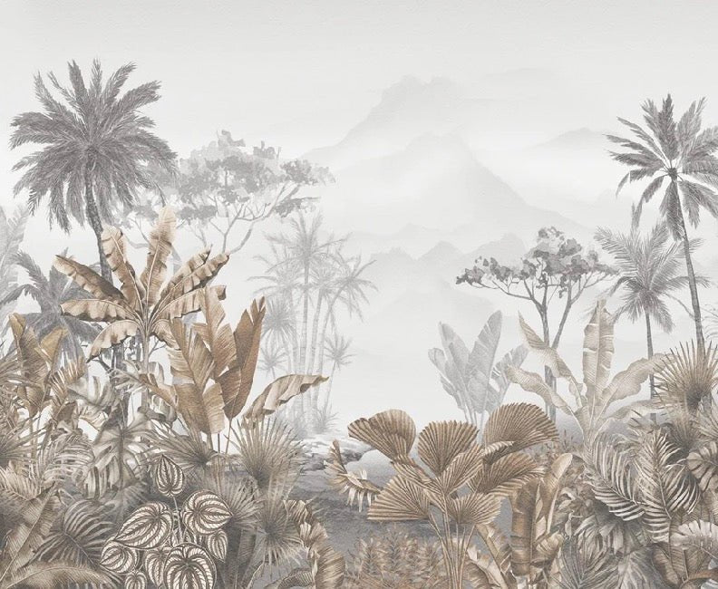 Papier peint tendance tropical sepia