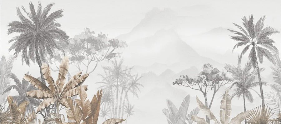 Papier peint tendance tropical sepia, XXL, tendance