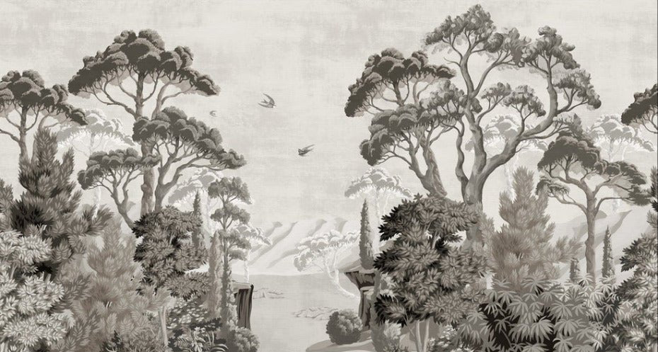 Papier peint panoramique paysage d'autrefois