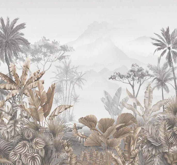 Papier peint tendance tropical sepia, XXL, tendance