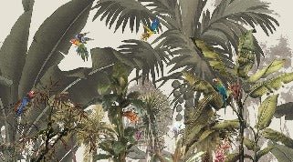 Papier peint panoramique Jungle bananier exotique