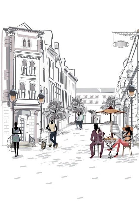 Papier peint restaurant balade parisienne