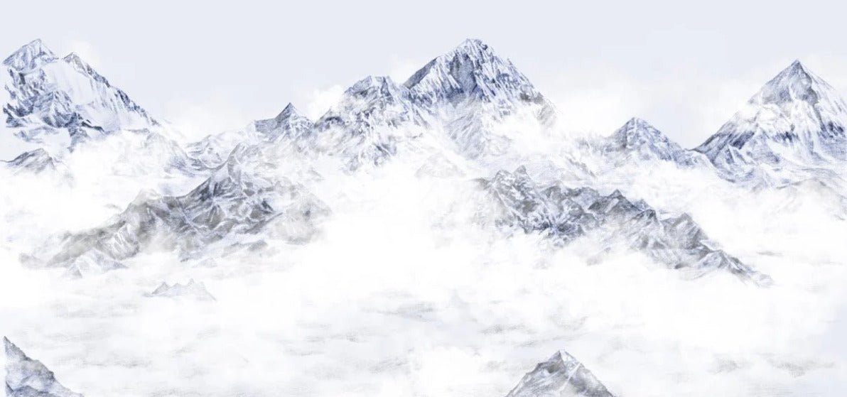 Papier peint Mont Everest bleu