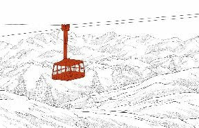 Papier peint La Plagne télécabine rouge