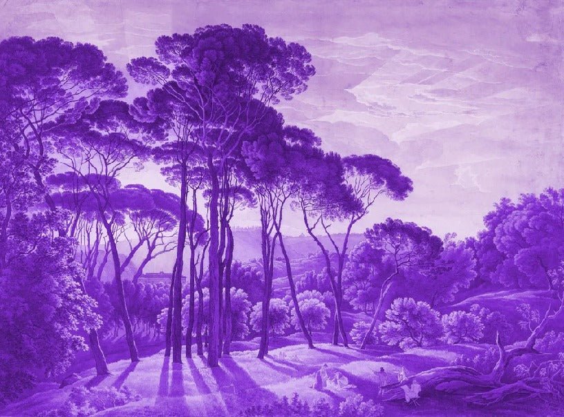 Papier peint paysage historique italien violet