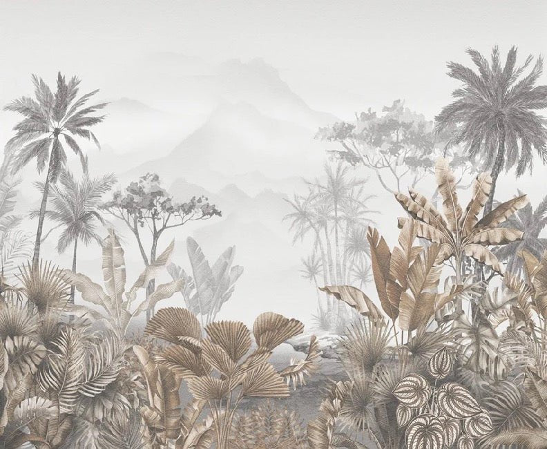 Papier peint tendance tropical sepia