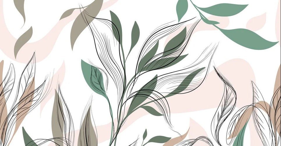 Papier peint panoramique fleur graphique