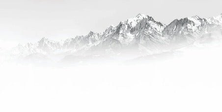 Papier peint Mont Blanc dans la brume noir et blanc, XXL, tendance