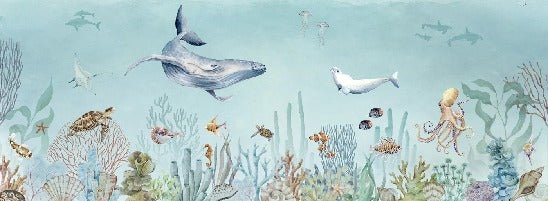 Papier peint panoramique vie marine, XXL, tendance
