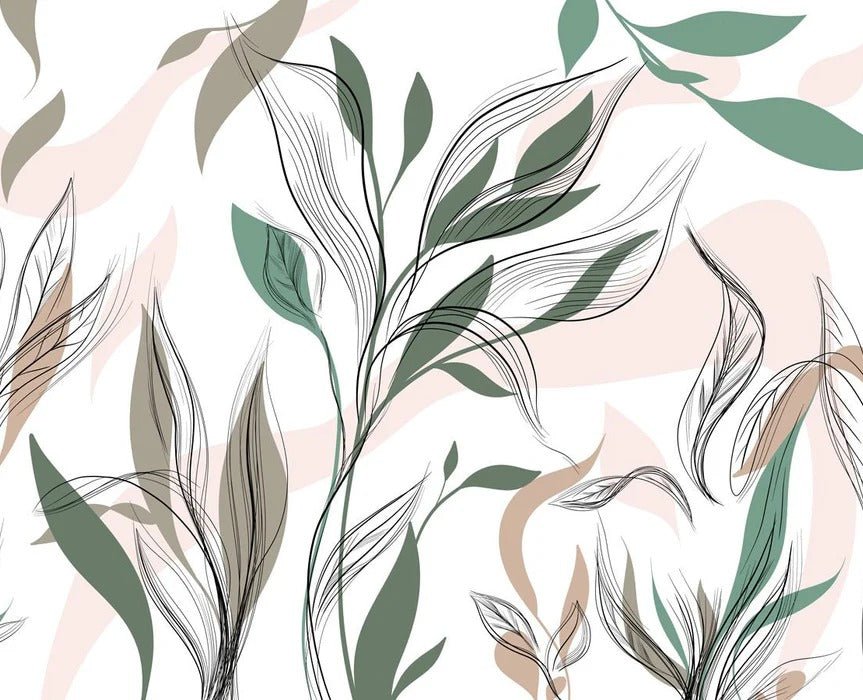 Papier peint panoramique fleur graphique