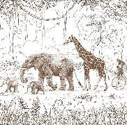 Papier peint jungle enfant monochrome, XXL, tendance