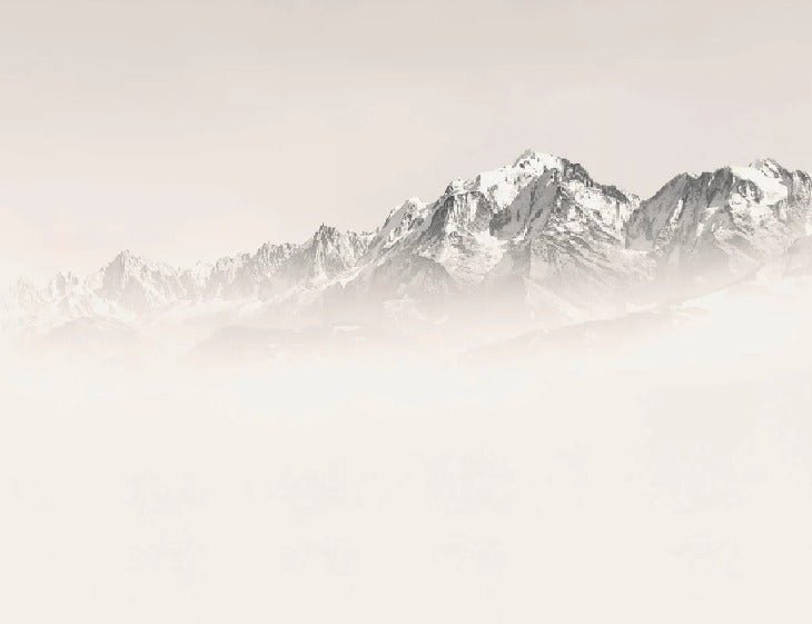 Papier peint Mont Blanc dans la brume sépia