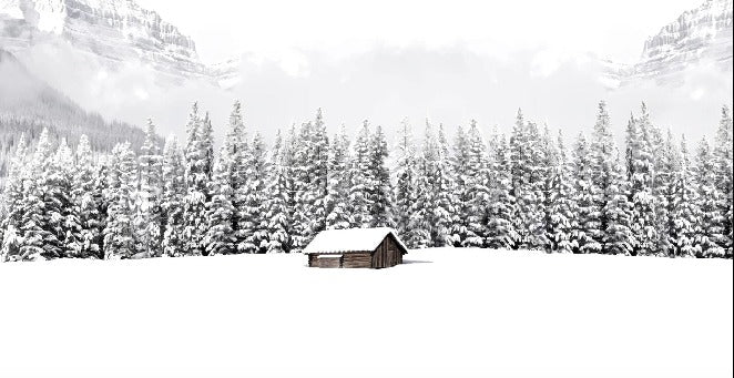 Papier peint panoramique chalet en montagne