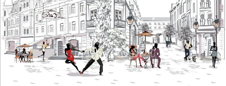 Papier peint panoramique balade parisienne
