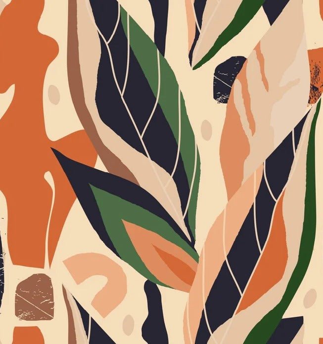 Papier peint mur végétal abstrait