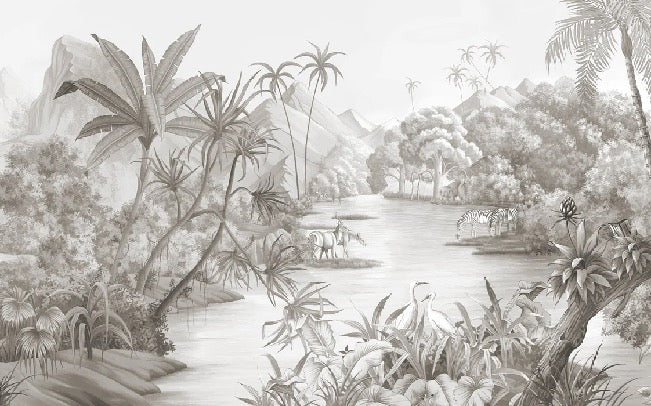 Papier peint panoramique jungle pittoresque
