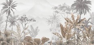 Papier peint tendance tropical sepia