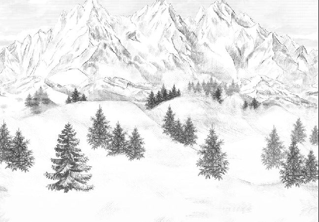 Papier peint montagne sommets de Chamonix