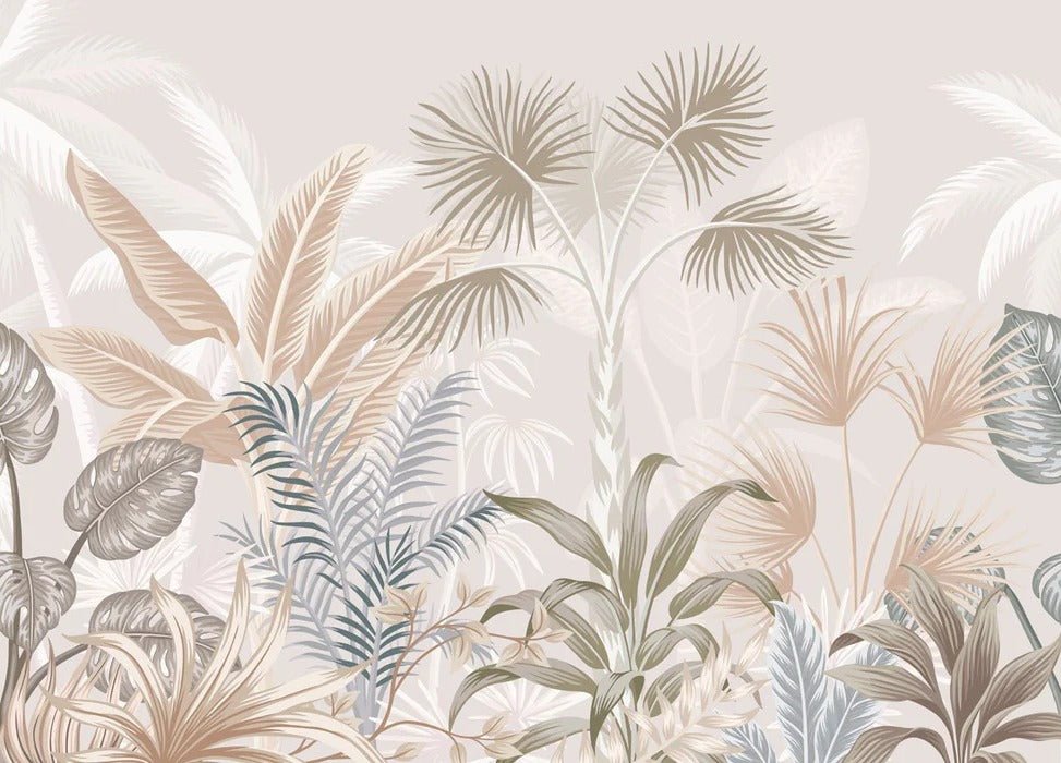 Papier peint panoramique jungle terracotta
