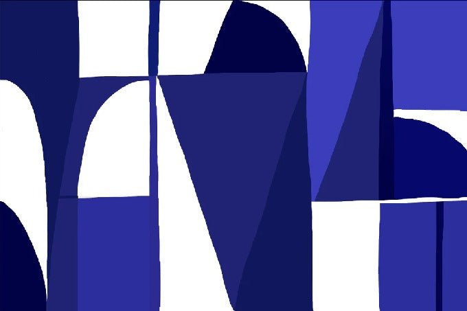 Papier peint Memphis style bleu, XXL, tendance