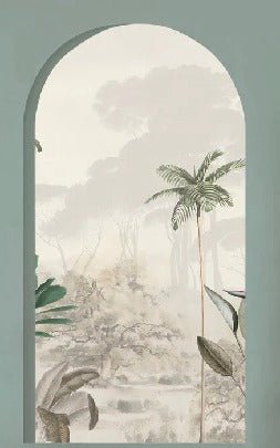 Papier peint arches luxuriantes vert