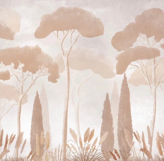 Papier peint sépia cyprès pins, XXL, tendance