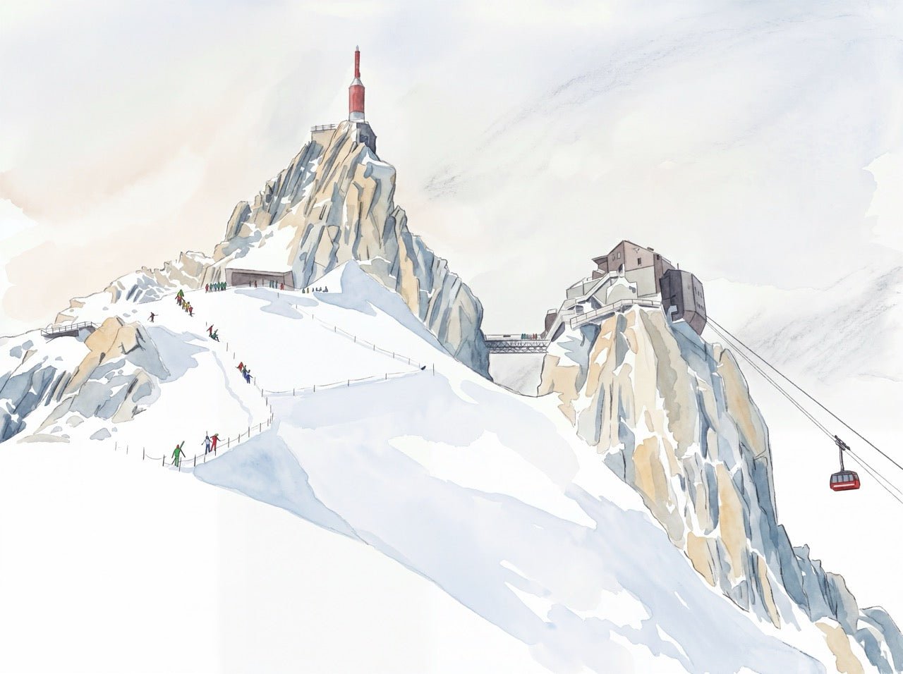 Papier peint aiguille du midi Chamonix - Vallée blanche Mont blanc - Muralconcept