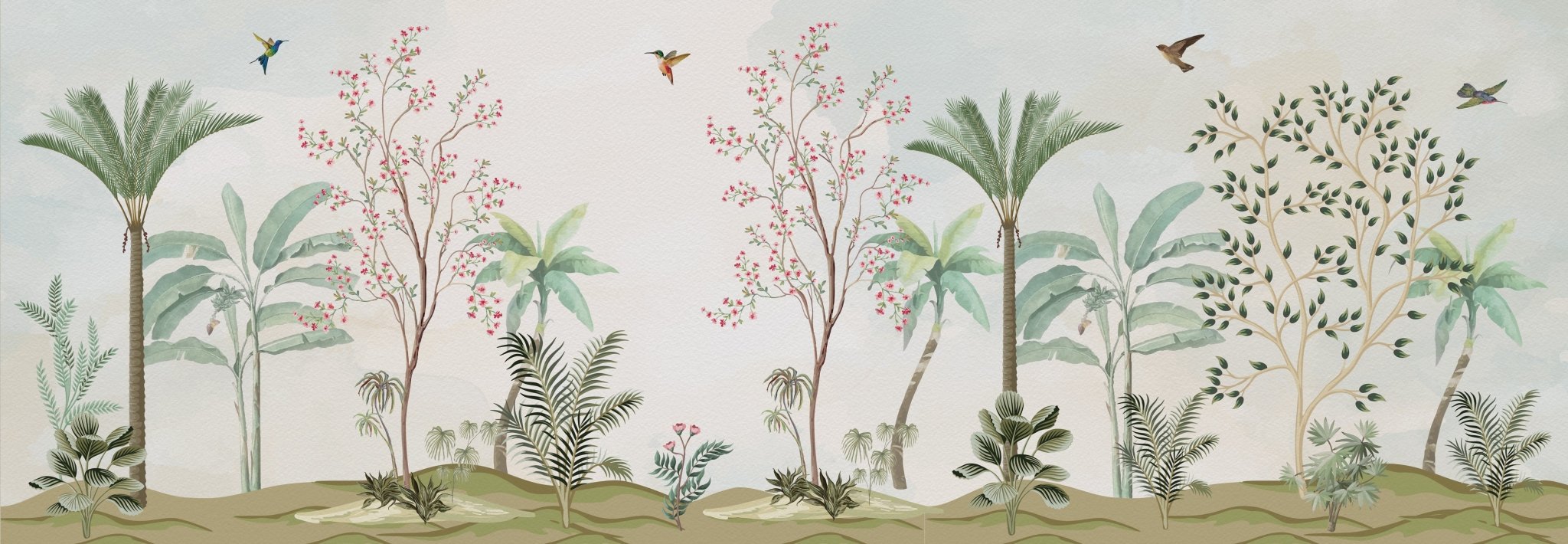 Papier peint chinoiserie jungle, XXL, tendance