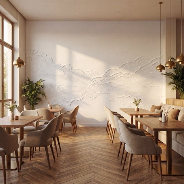 Papier peint abstrait lac Annecy - Cloud dancer